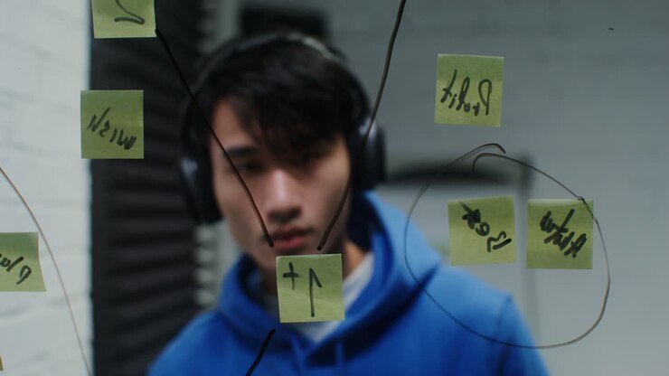 Focused Music Producer in Recording Studio