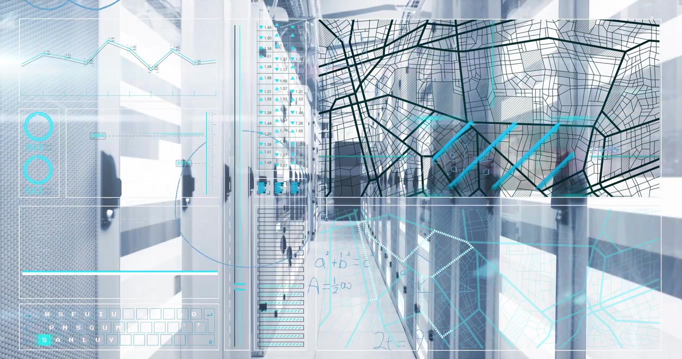 Animation of mathematical equations and data processing over computer servers