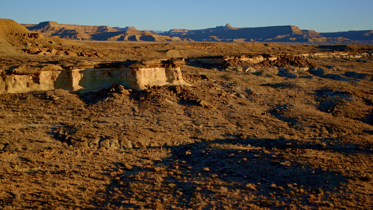 A drone slowly soars over the vivid hills and otherworldly rock formations near the Utah-Arizona border.