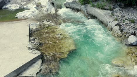 Amazing-Serio-river-with-its-crystalline-green-waters,-Bergamo,-Seriana-valley,Italy