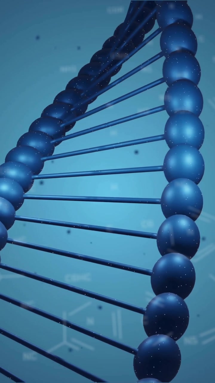 Animation of scientific data processing over dna strand spinning