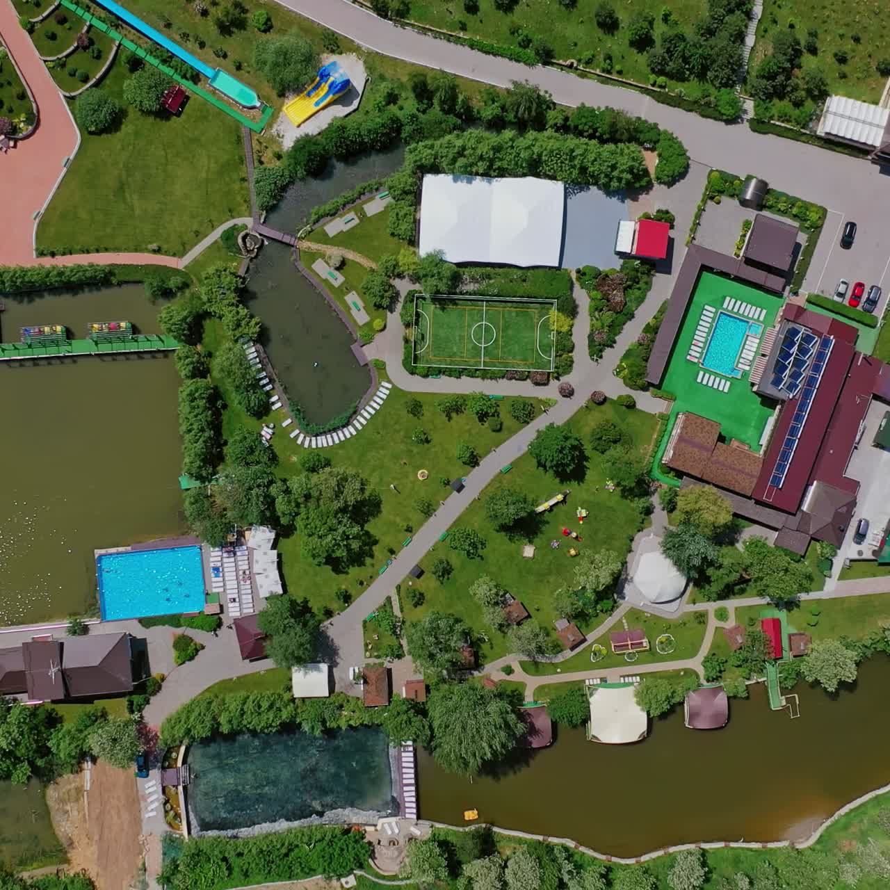 Aerial view of resort complex