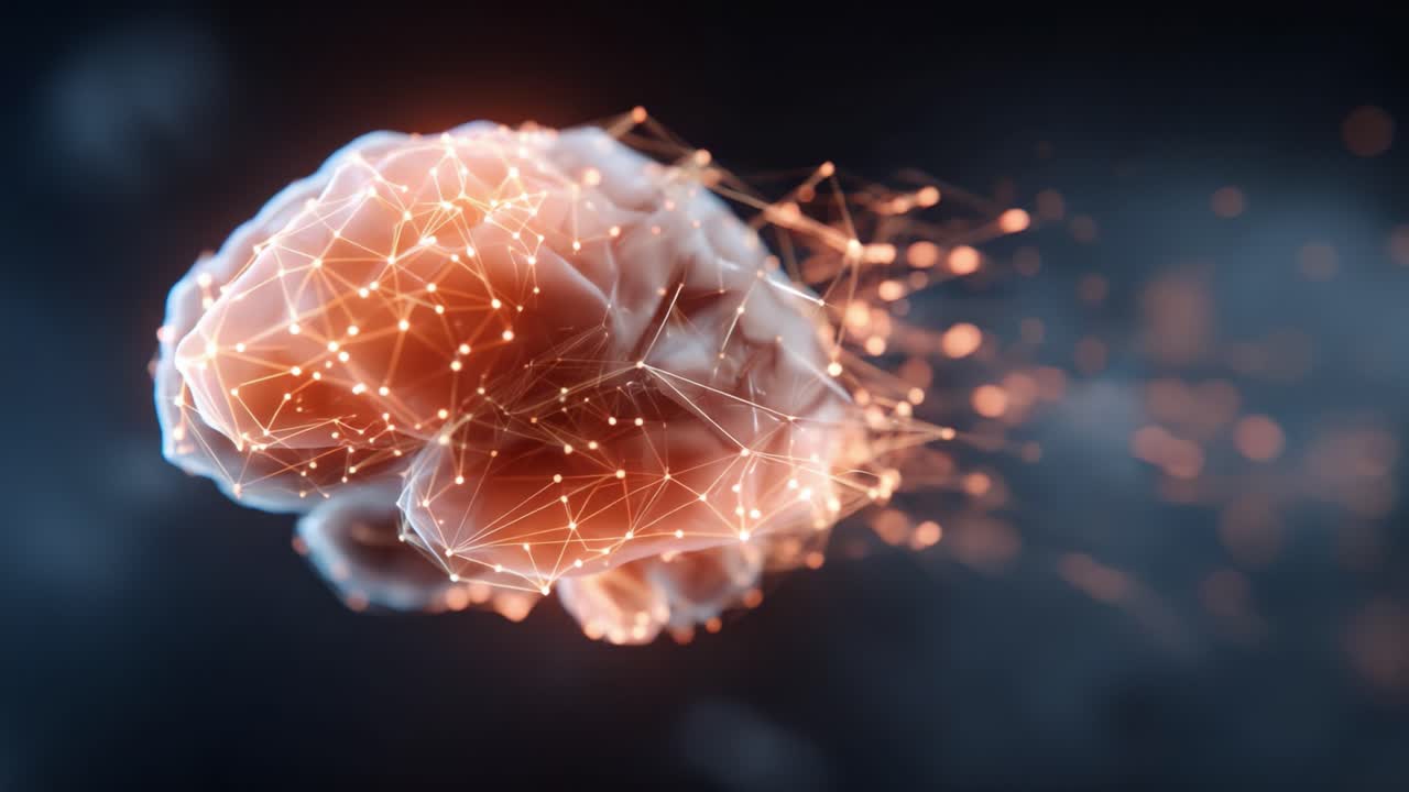A Stunning Visualization of a Brain: An Abstract Representation of Neural Networks and Connectivity, Showcasing the Intricacies of Thought and Cognition in a Digital Realm