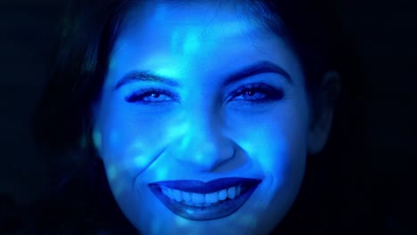 woman portrait with blue light