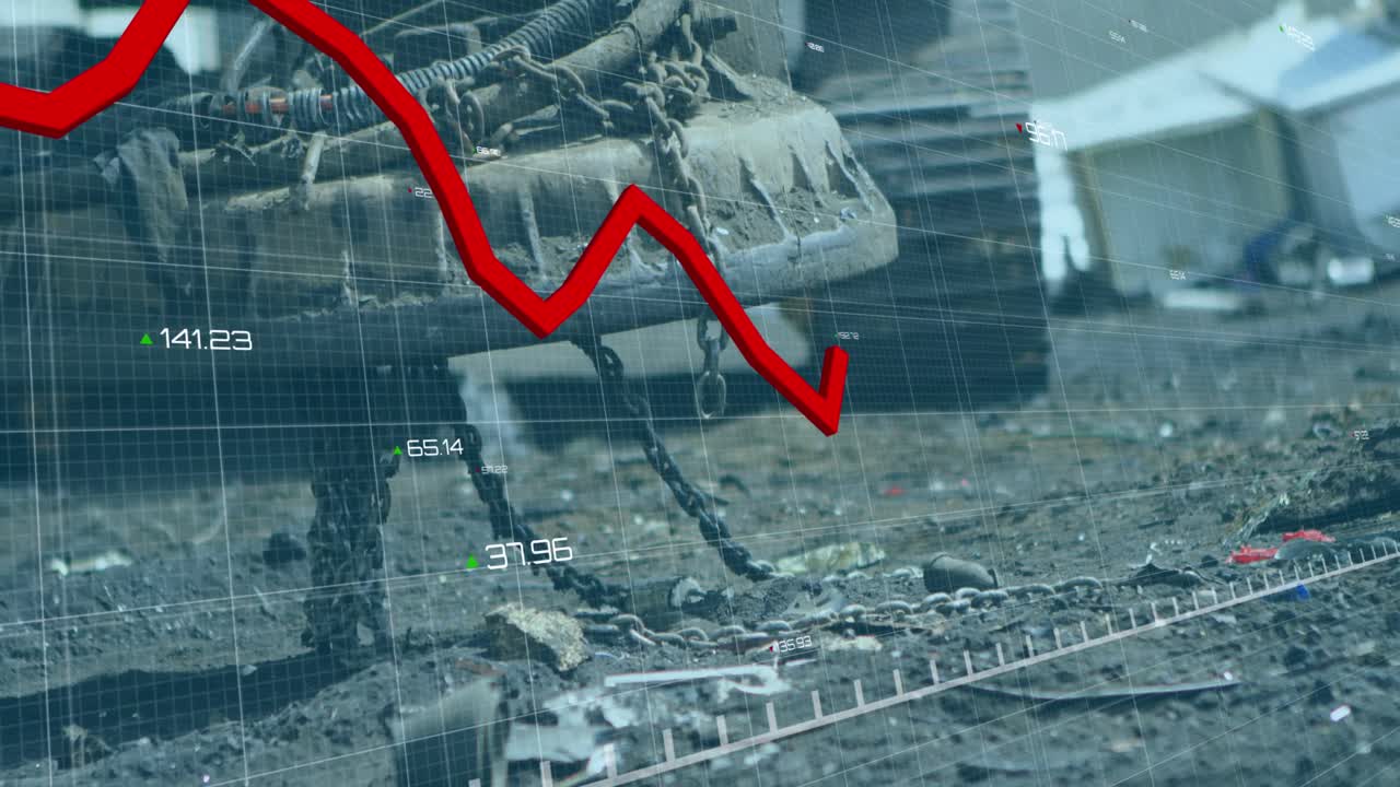 animación de las estadísticas y el procesamiento de datos en el sitio de construcción