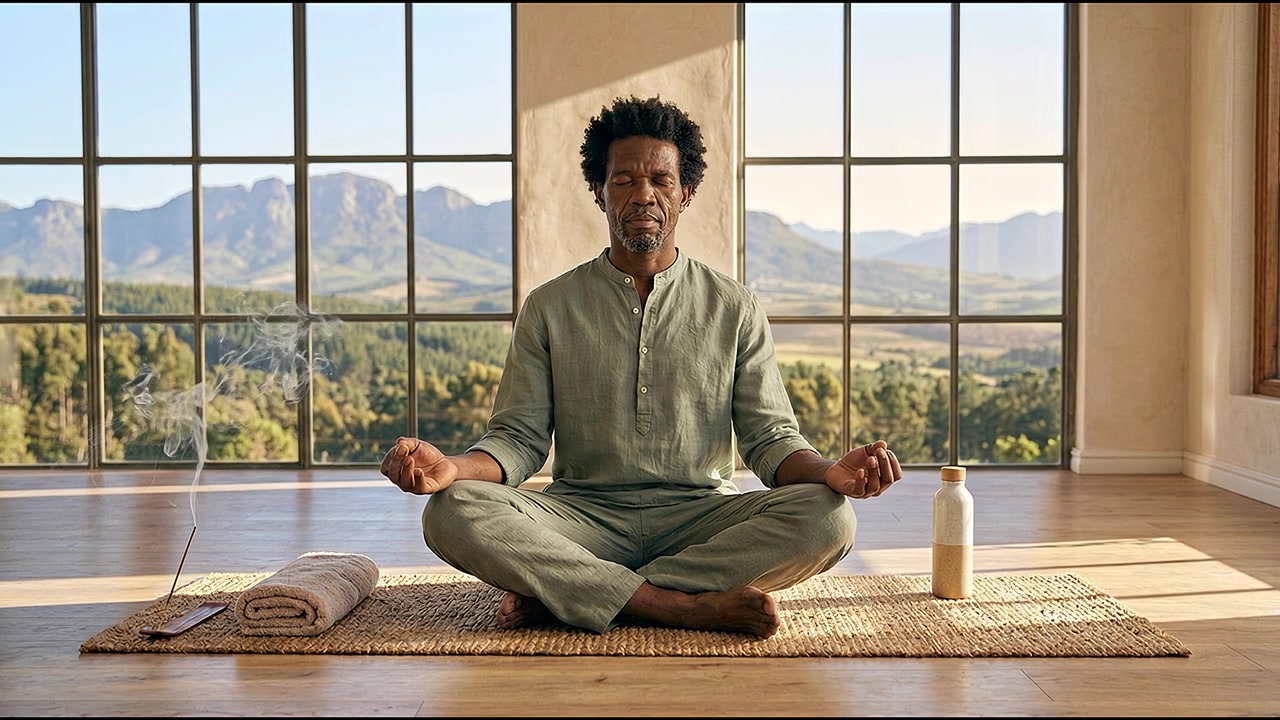 Praktik meditasi yang damai mendukung keseimbangan dan pereda stres.