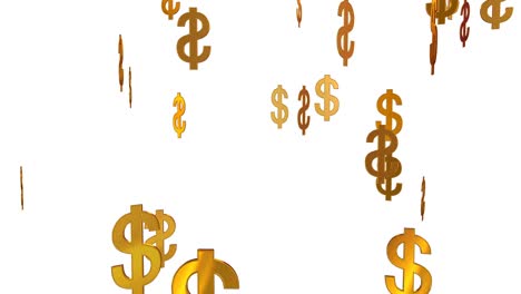 Signs of dollar on white background.