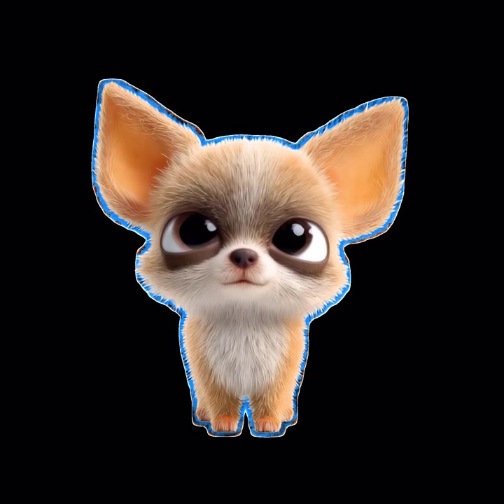 Filhote de Chihuahua Fofo Animado Piscando e Olhando ao Redor