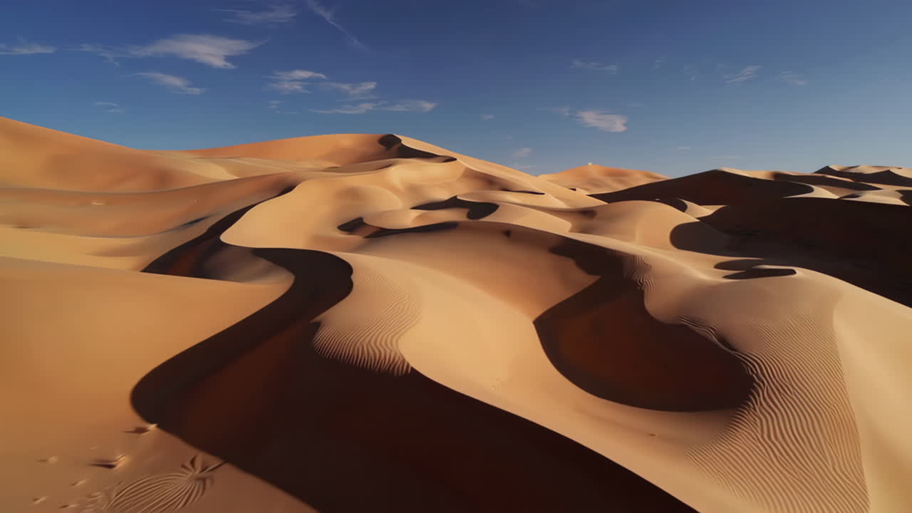 Vast Sand Dunes Under a Clear Blue Sky