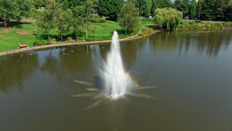 murray hill lake with fountains is located in south beaverton oregon next to murray scholls shopping center and features fountains and wildlife