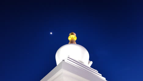 Stupa of Illumination in Benalmádena at night