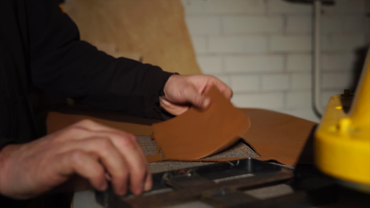 Leatherworking Process with Metal Stamp