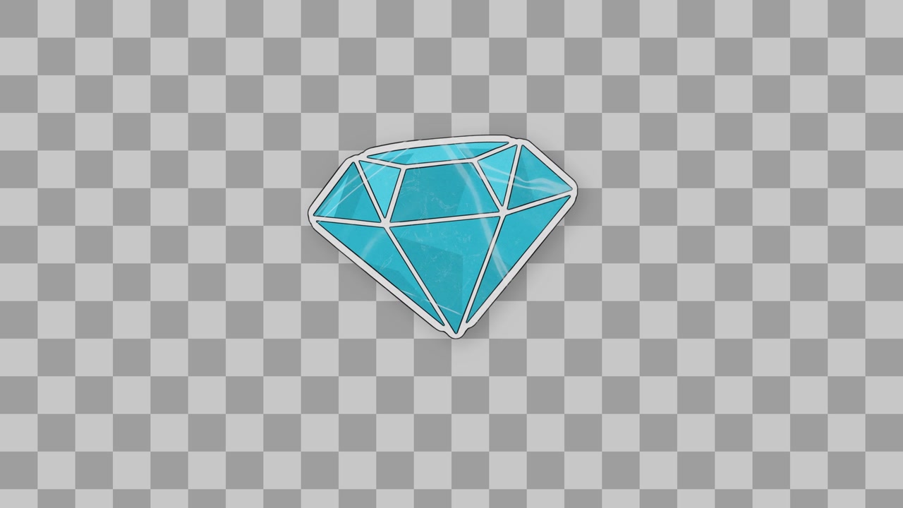 Adesivo de Diamante Verde-Azulado Brilhante