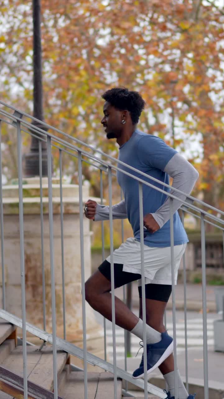 Man Running Up Stairs