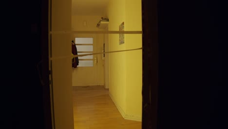 an open roomdoor viewed from the dark