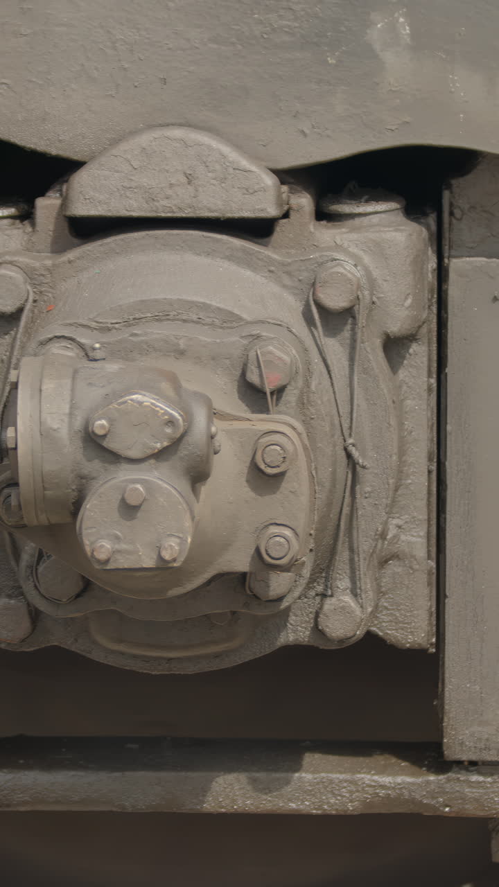 Close-up of Train Carriage Mechanism and Springs