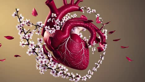heart with cherry blossoms