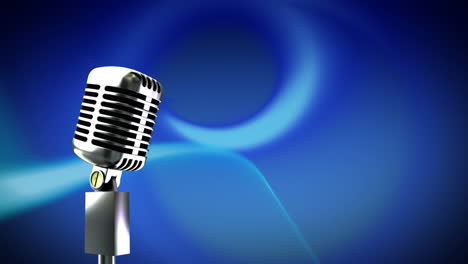 microphone and moving blue lights