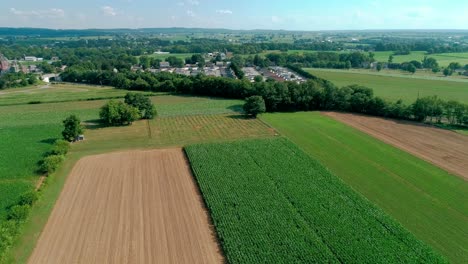 amish cemetery countryside and farmlands as seen by drone