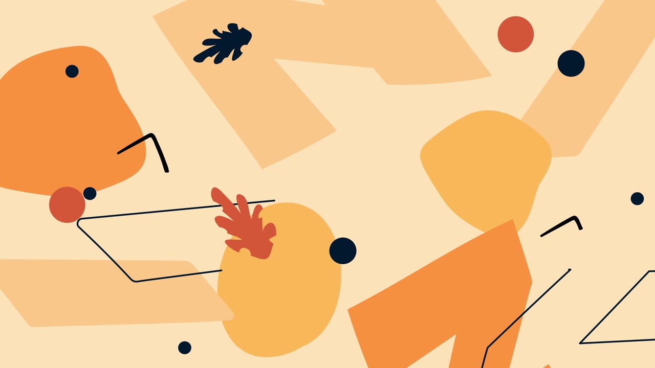 Abstract Animated Background with Moving Organic and Geometric Shapes
