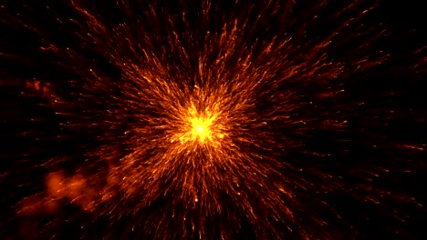 3d rendering, abstract cosmic explosion shockwave warm gold energy