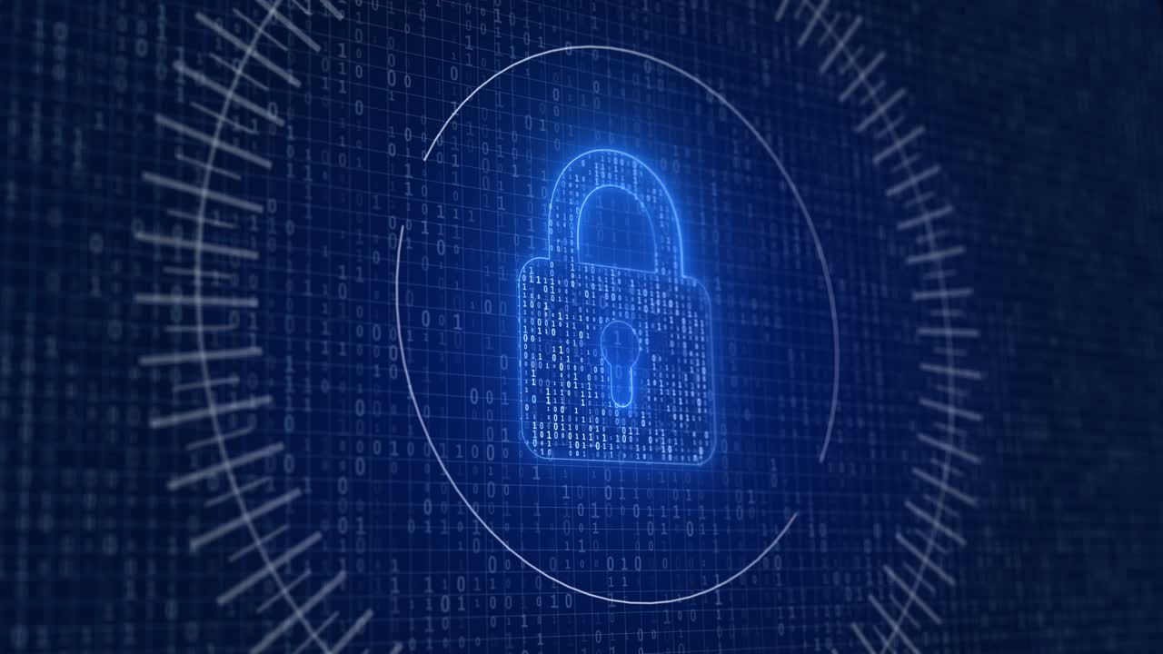 Encrypted data cyber security data protection business technology privacy loop background digital