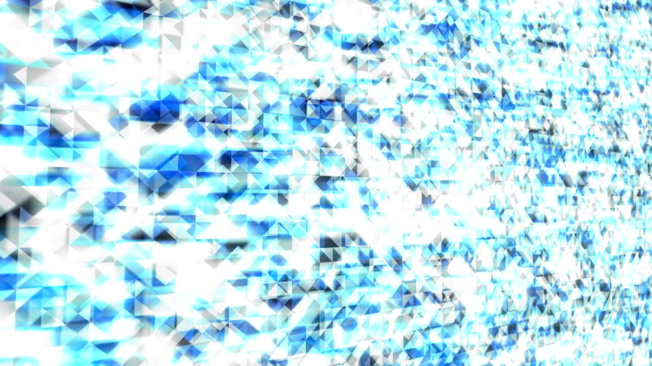 abstracto polígono geométrico caja cuadrada y perspectiva triangular vista de color azul patrón brillante fondo panorámico en movimiento, animación de bucle sin costuras 4k