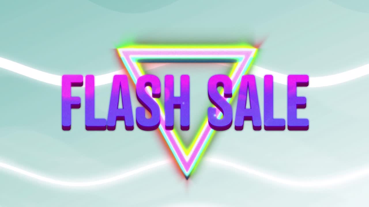 밝은 초록색 배경에 플래시 판매의 애니메이션