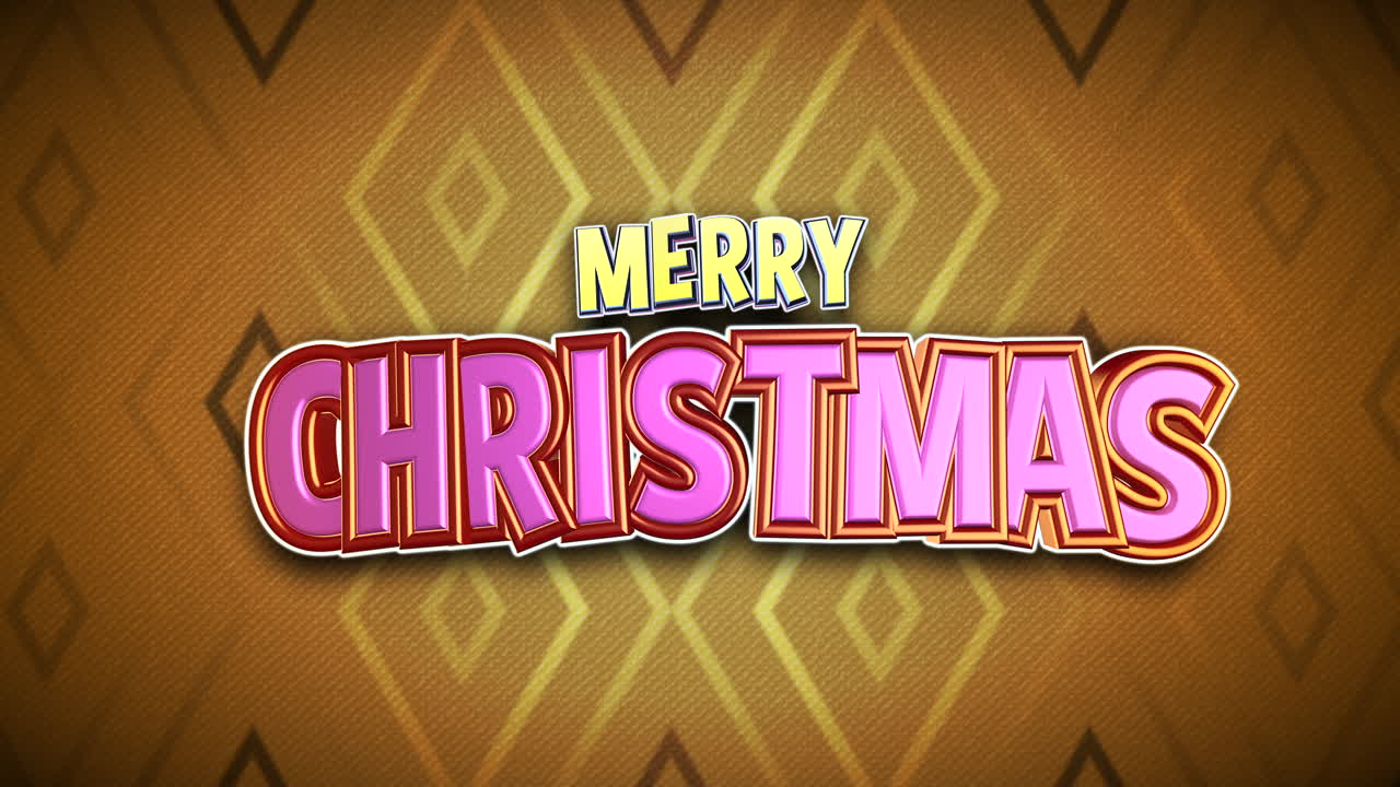 오렌지 기하학적 패턴에 현대 메리 크리스마스 텍스트