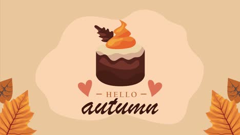 hello autumn lettering with