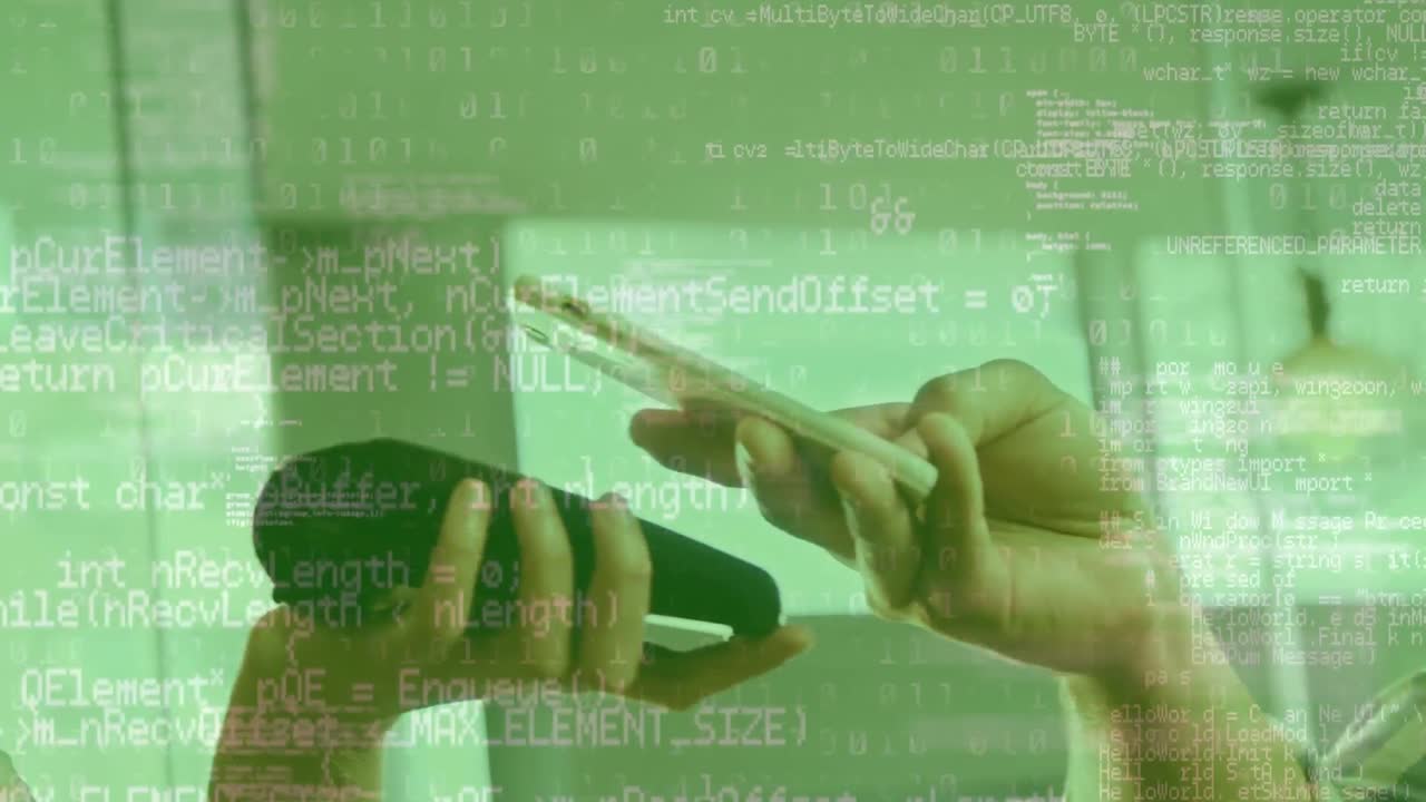 Data processing against caucasian man making a payment using his smartphone