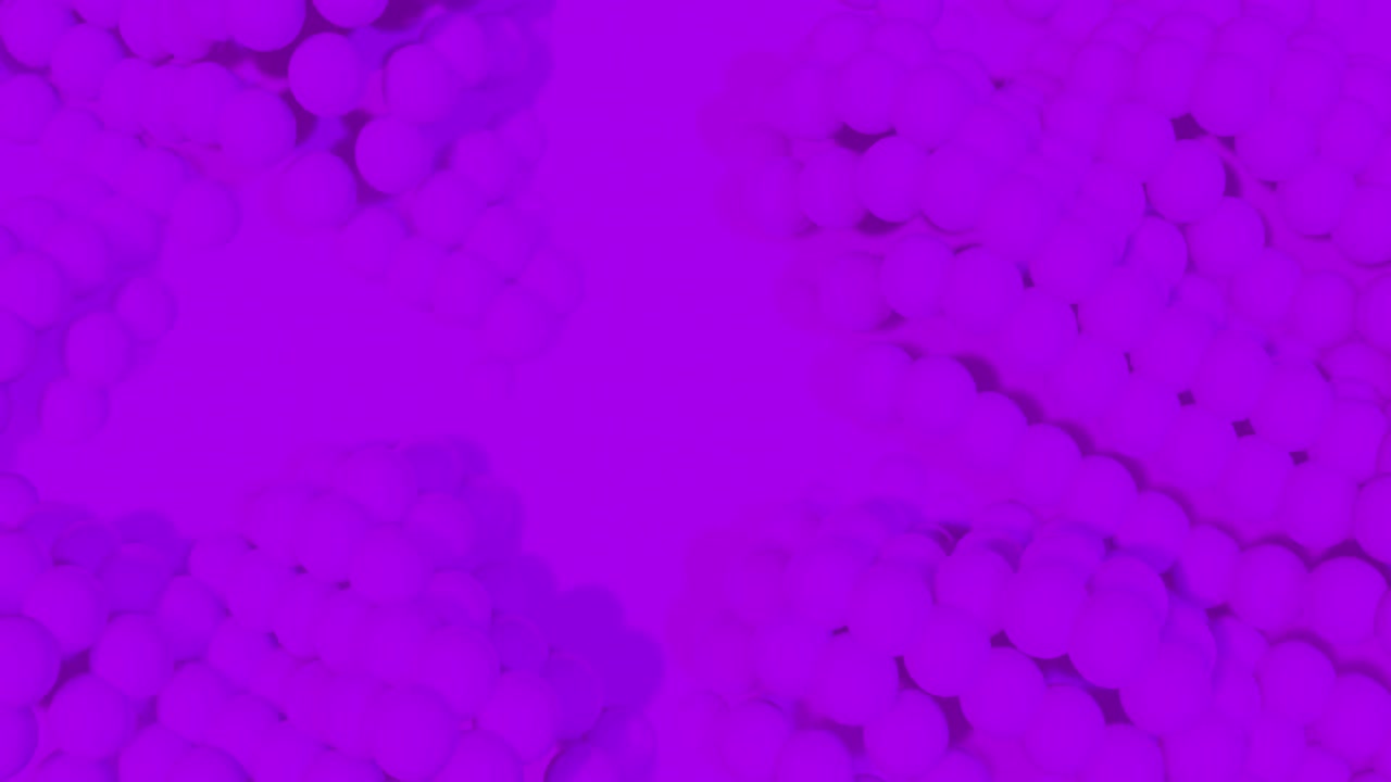 animación de bolas 3d que se mueven contra un fondo púrpura