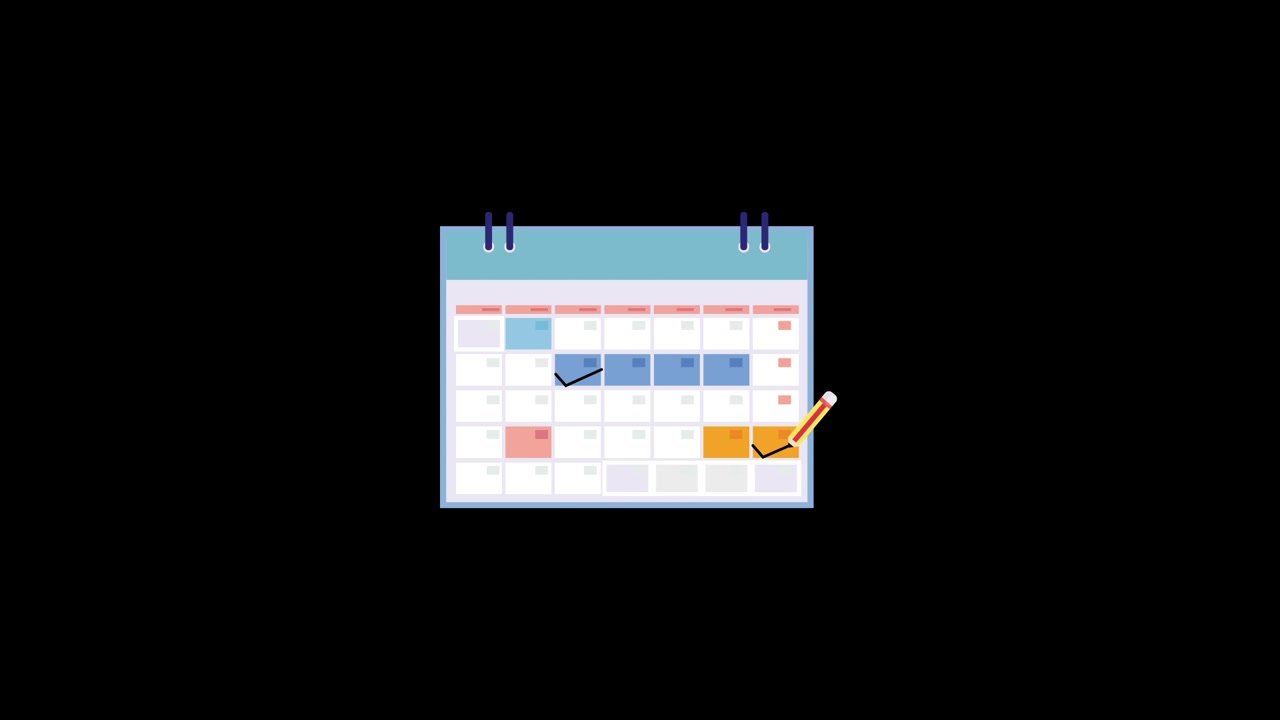 Animated Calendar with Pencil Marking Important Dates