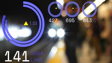 animation of numbers and data processing over train platform