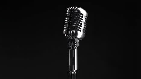 classic vintage microphone on dark background