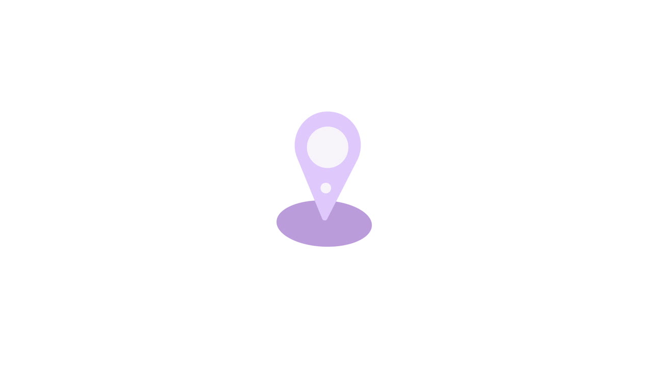 Animated Purple Location Pin Icon Appearing and Disappearing