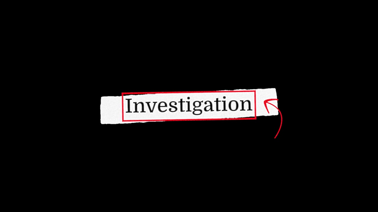 Animated word Investigation with red highlight and arrow