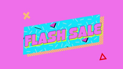 Flash-Sale-Grafik-In-Türkisfarbenem-Banner-Auf-Rosa-Hintergrund