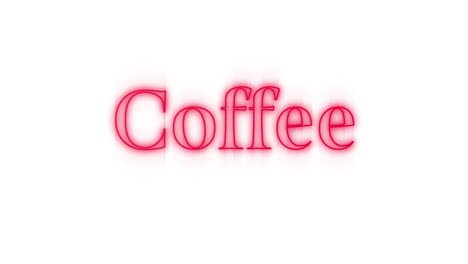 signo de café en neón rojo sobre fondo blanco