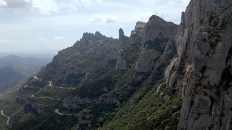 Aerial-views-of-Montserrat-mountain-range-in-Catalonia