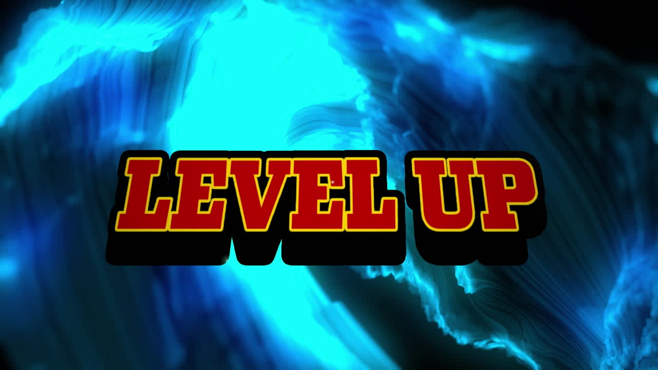 animación del texto de inicio sobre luces de colores en movimiento sobre un fondo oscuro