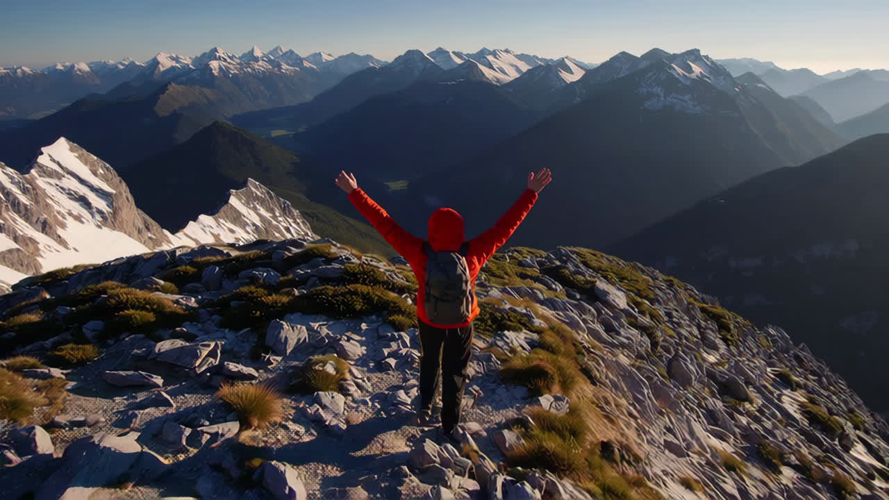 Hiker enjoying a mountain vista