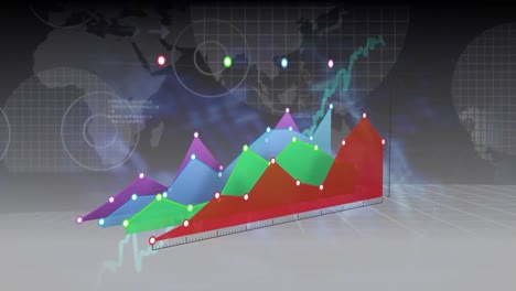 animation of financial data processing over dark background