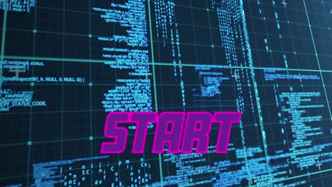 Start-text-and-futuristic-background