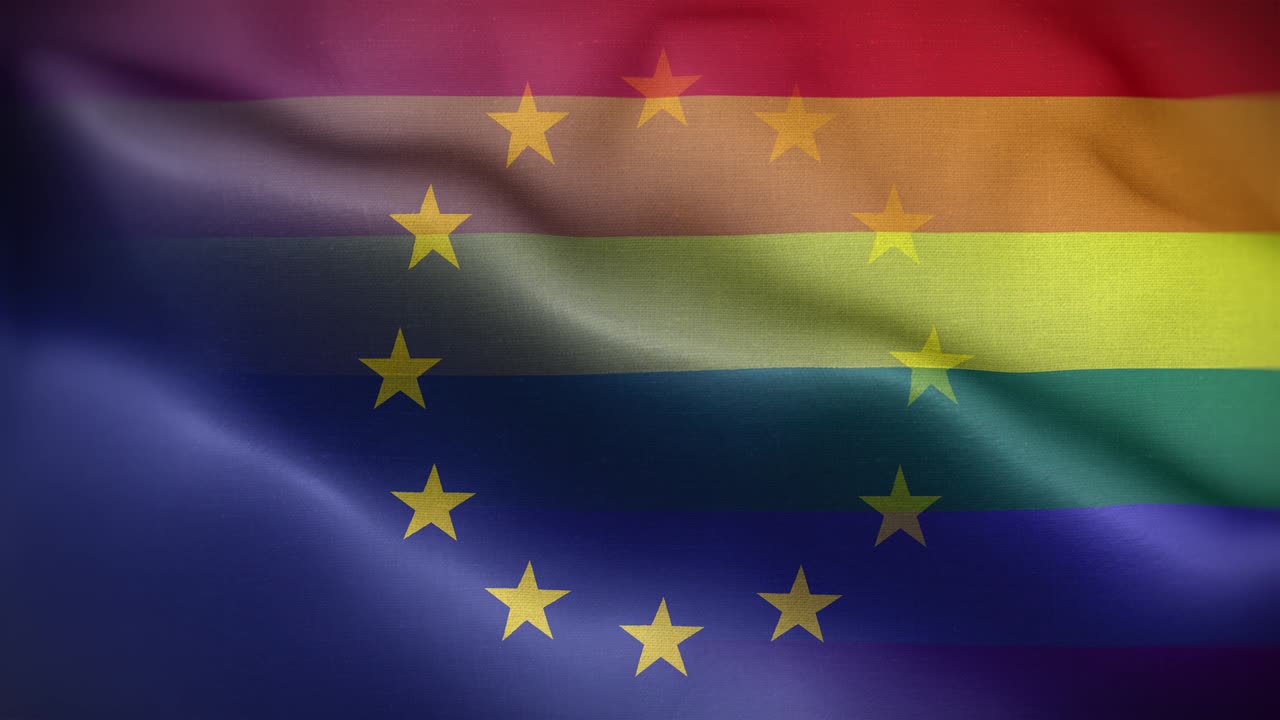 eu lgbti 플래그 루프 배경 4k