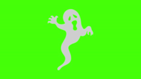 animación de fantasmas, diseño plano en pantalla verde tecla de croma, elemento gráfico de halloween