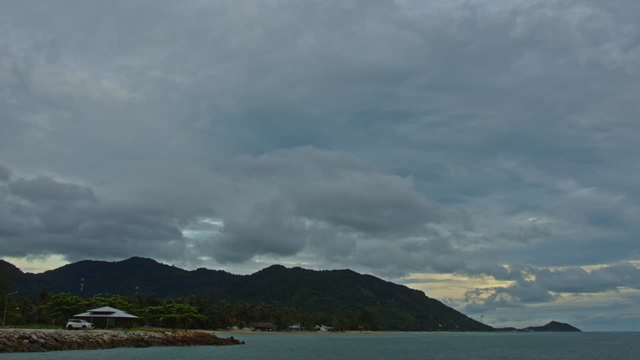 Dramatic Cloudy Sunset over the Tropical Coast