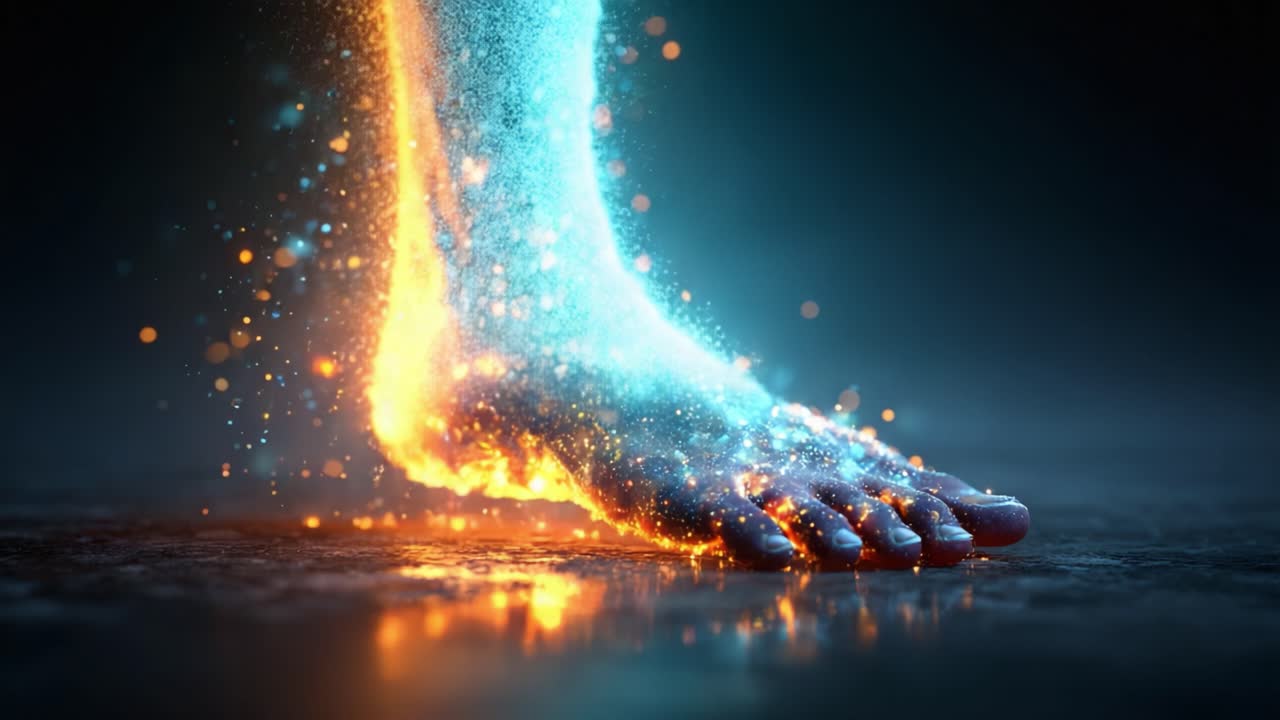 Una fascinante exhibición de energía y movimiento capturados en huellas luminosas: Explorando la vibrante fusión de luz, color y textura.
