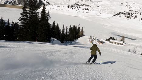 panorama skiing in a beautiful winter landscape