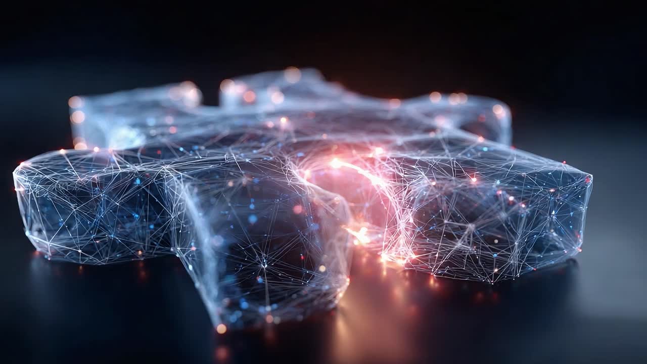 Exploring the Fusion of Technology and Connectivity Through a Digital Puzzle Piece Representing Data Integration and Network Interactions in a Futuristic Space
